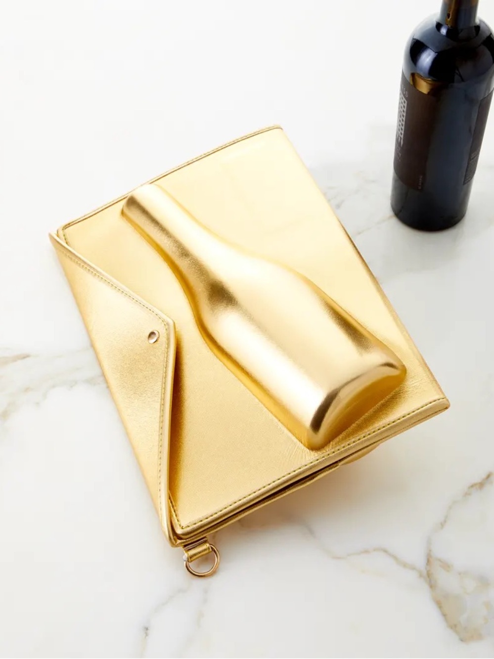 8 Oak Lane Large Gold Champagne Clutch